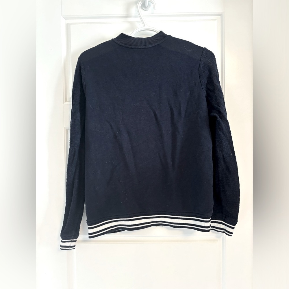 Vintage Y2K Tommy Hilfiger Letterman Bomber 100% Cotton Navy White Stripe S​​ - Picture 3 of 9